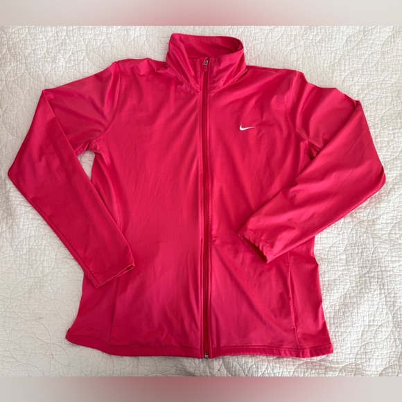 Nike Dri-Fit Womens Sz XL Extra Large Full Zip Up Sweatshirt Athletic Wear Pink - Picture 2 of 13